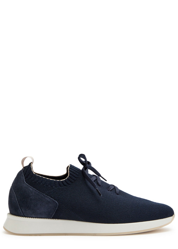Photo: Aurélien Panelled Knit Sneakers Navy