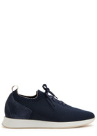 Aurélien Panelled Knit Sneakers Navy