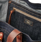 RRL - Howard Leather-Trimmed Denim Tote Bag - Blue