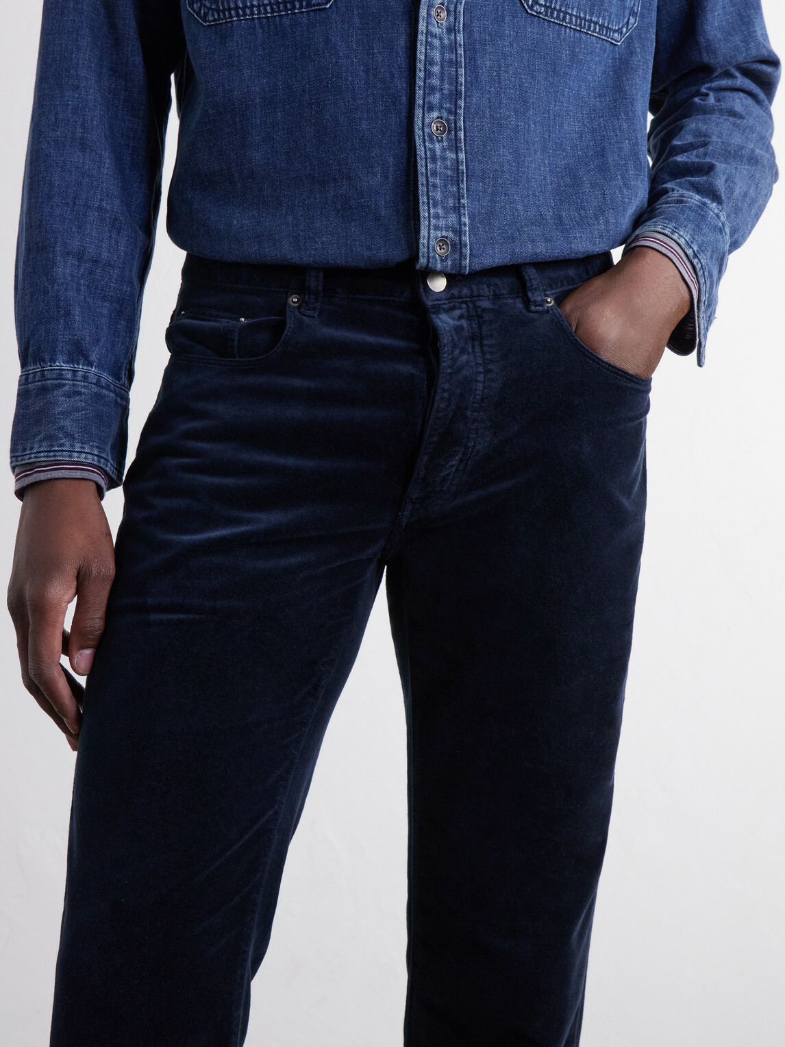Massimo Alba - Straight-Leg Cotton-Velvet Trousers - Blue