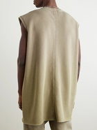 Rick Owens - Moncler Tarp Logo-Appliquéd Distressed Cotton-Blend Jersey Sleeveless Sweatshirt - Brown