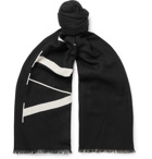 Valentino - Valentino Garavani Logo-Print Wool Scarf - Men - Black