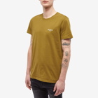 Balmain Men's Eco Small Logo Printed T-Shirt in Khaki/White