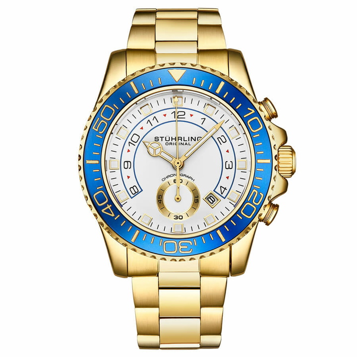 Photo: Stuhrling Original Aquadiver Quartz White Dial Mens Watch M16745