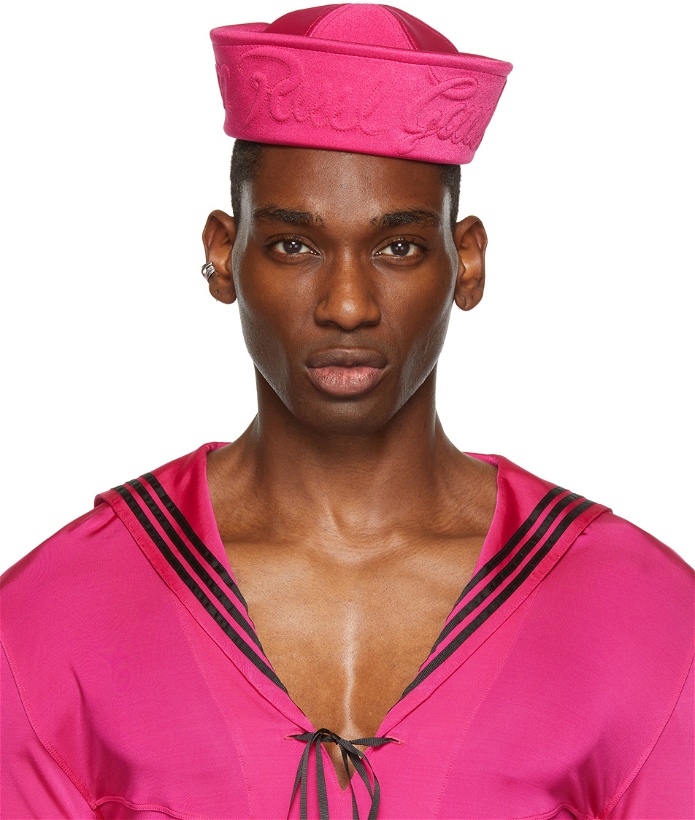 Photo: Jean Paul Gaultier SSENSE Exclusive Pink Neoprene Sailor Cap