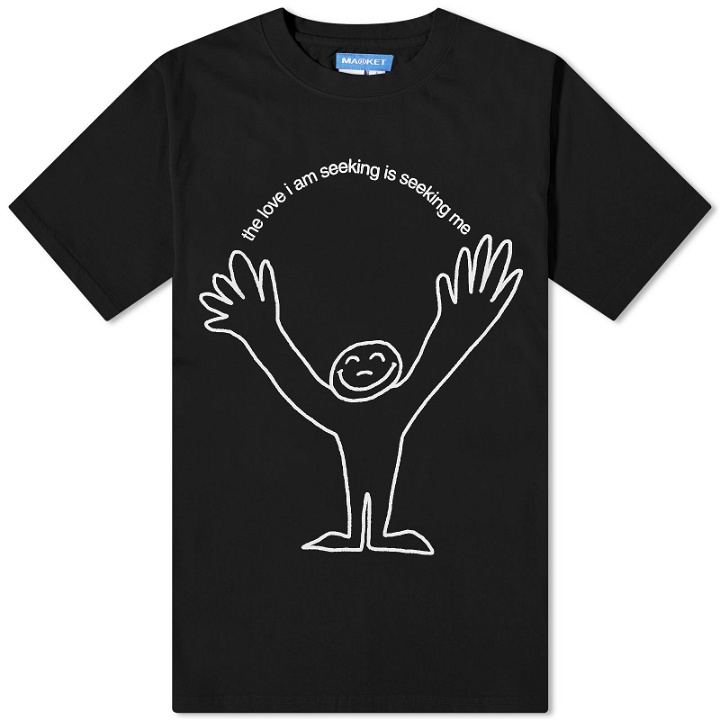 Photo: MARKET Men's Seek Love T-Shirt in Washed Black
