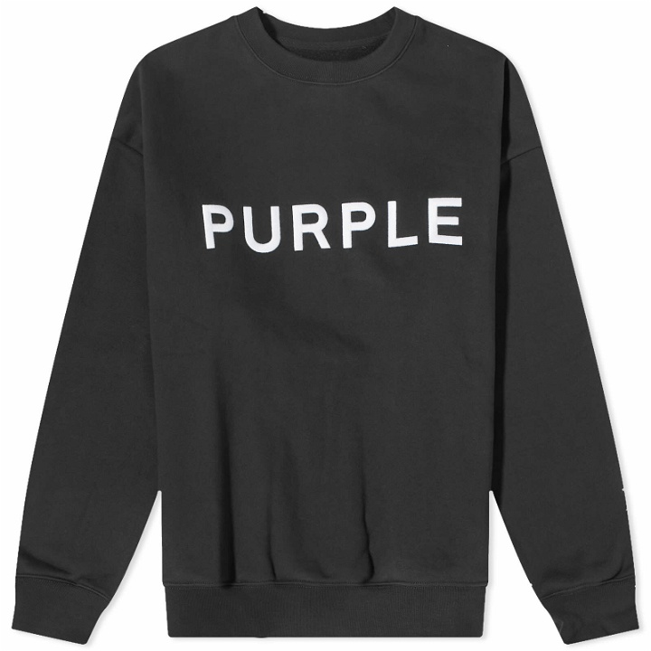 Photo: Purple Brand Men's Fleece Crew Sweat in Black