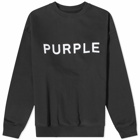 Purple Brand Men's Fleece Crew Sweat in Black