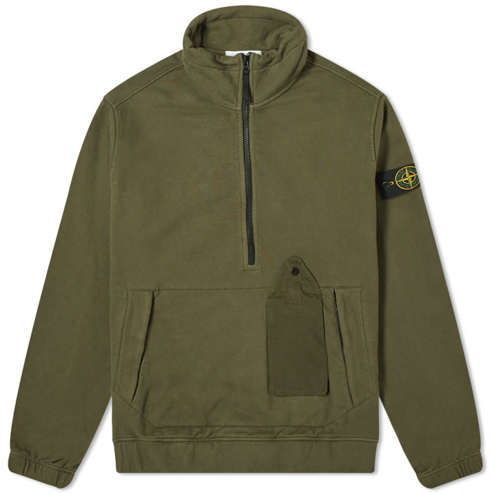 Photo: Stone Island Quarter Zip Garment Dyed Pocket Sweat