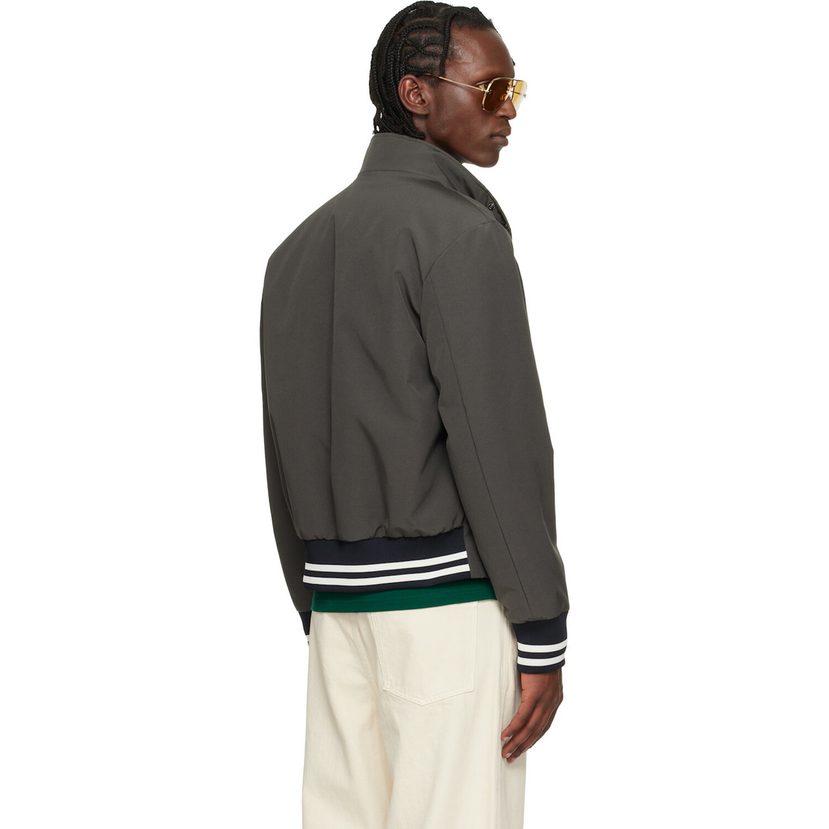 Moncler Gray Prieure Reversible Down Bomber Jacket