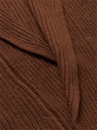 Thom Sweeney - Belted Ribbed Merino Wool and Cashmere-Blend Cardigan - Brown