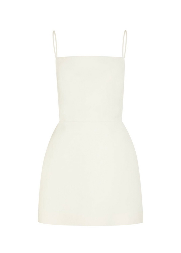 Photo: Calvin Klein Henrietta Open-back Canvas Mini Dress Off White