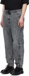 Juun.J Blue Track Jogger Denim Sweatpants