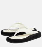 The Row - Ginza leather and suede thong sandals
