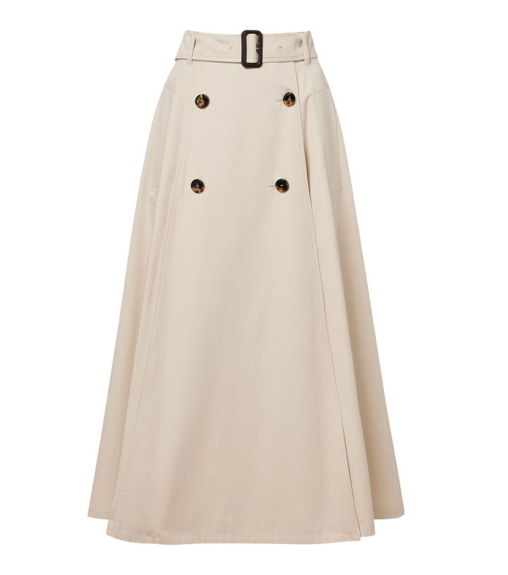 Photo: Burberry Belted cotton gabardine midi skirt