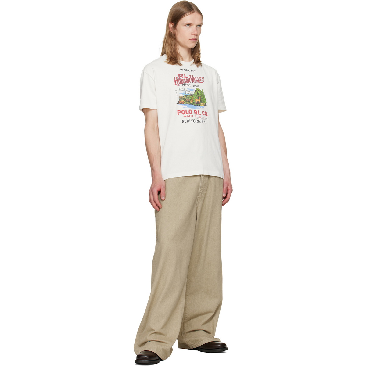 Polo Ralph Lauren Off-White Classic Fit Jersey Graphic T-shirt