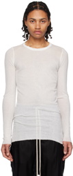 Rick Owens White Crewneck Long Sleeve T-Shirt