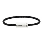 Le Gramme Black and Silver Slick Polished Le 5 Grammes Cable Bracelet