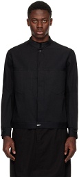 The Viridi-anne Black Band Collar Denim Jacket