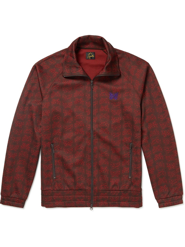 Photo: Needles - Leopard-Jacquard Track Jacket - Red