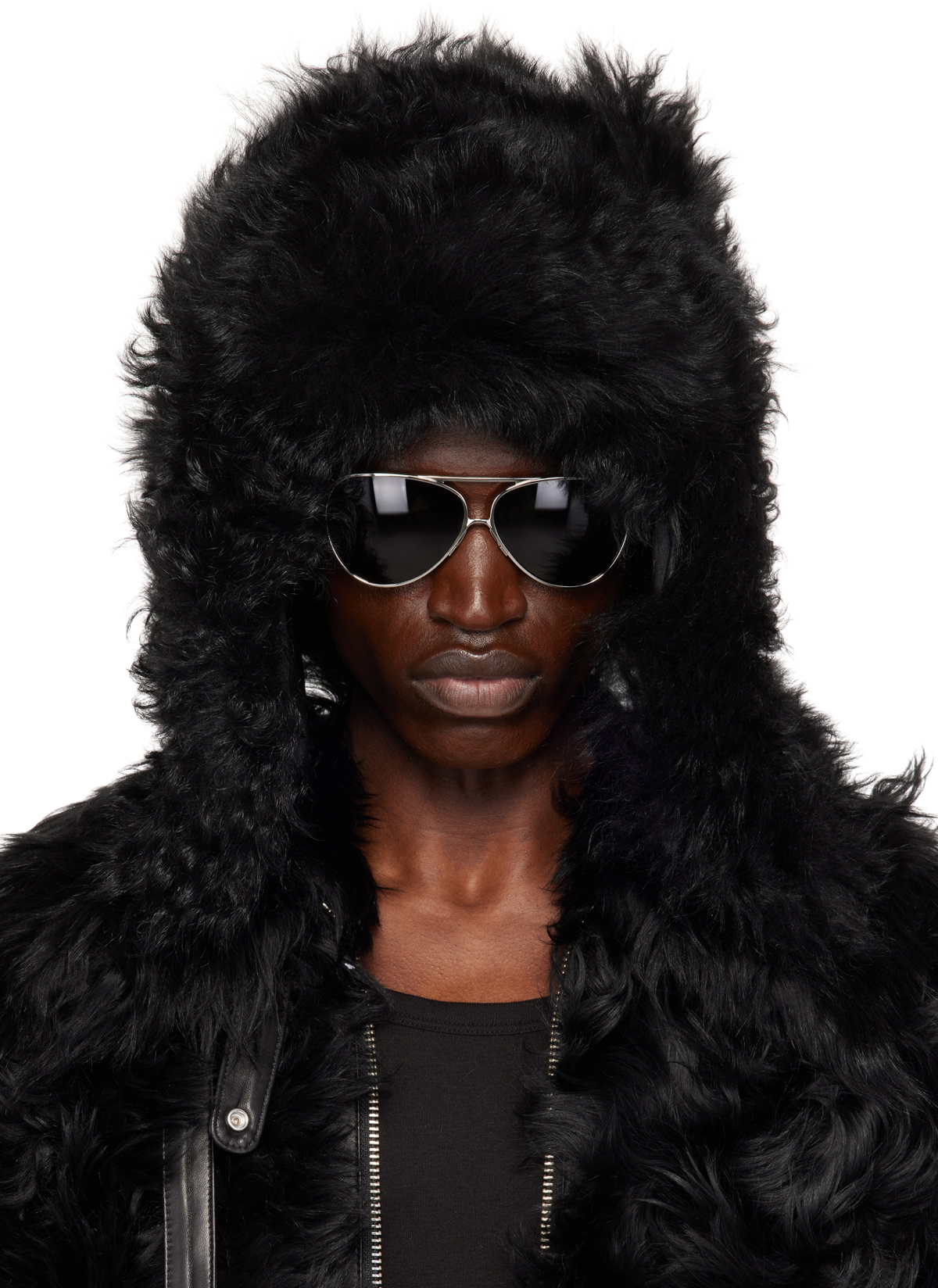 Moose Knuckles Black Efna Shearling Pilot Hat