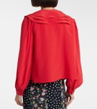 Rixo Emelin floral-appliqué silk blouse