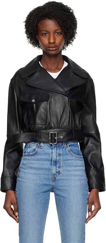 Photo: Hugo Black Belted Leather Jacket
