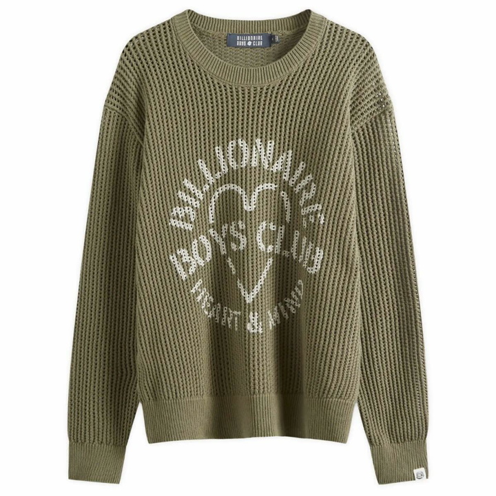 Photo: Billionaire Boys Club Men's Heart & Mind Stencil Logo Knit in Khaki