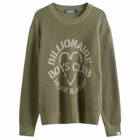 Billionaire Boys Club Men's Heart & Mind Stencil Logo Knit in Khaki