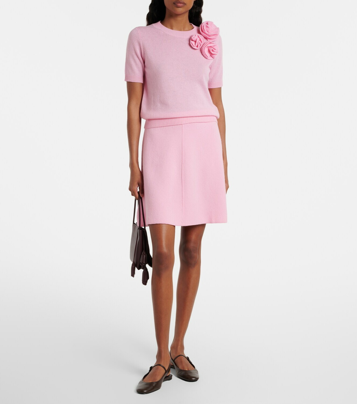 Jardin des Orangers Floral-appliqué wool and cashmere sweater