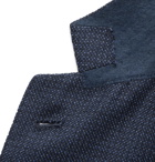 Kiton - Unstructured Micro-Checked Cashmere and Silk-Blend Suit Jacket - Blue