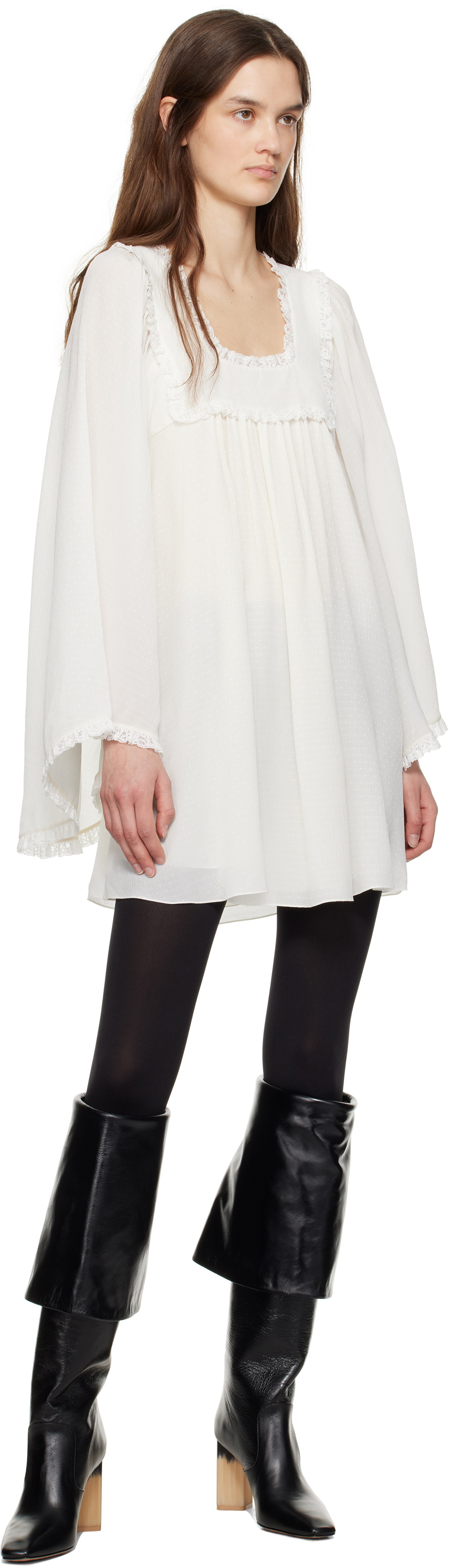 Chloé White Fluid Minidress Chloe