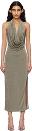 MISBHV Taupe Cowl Neck Maxi Dress