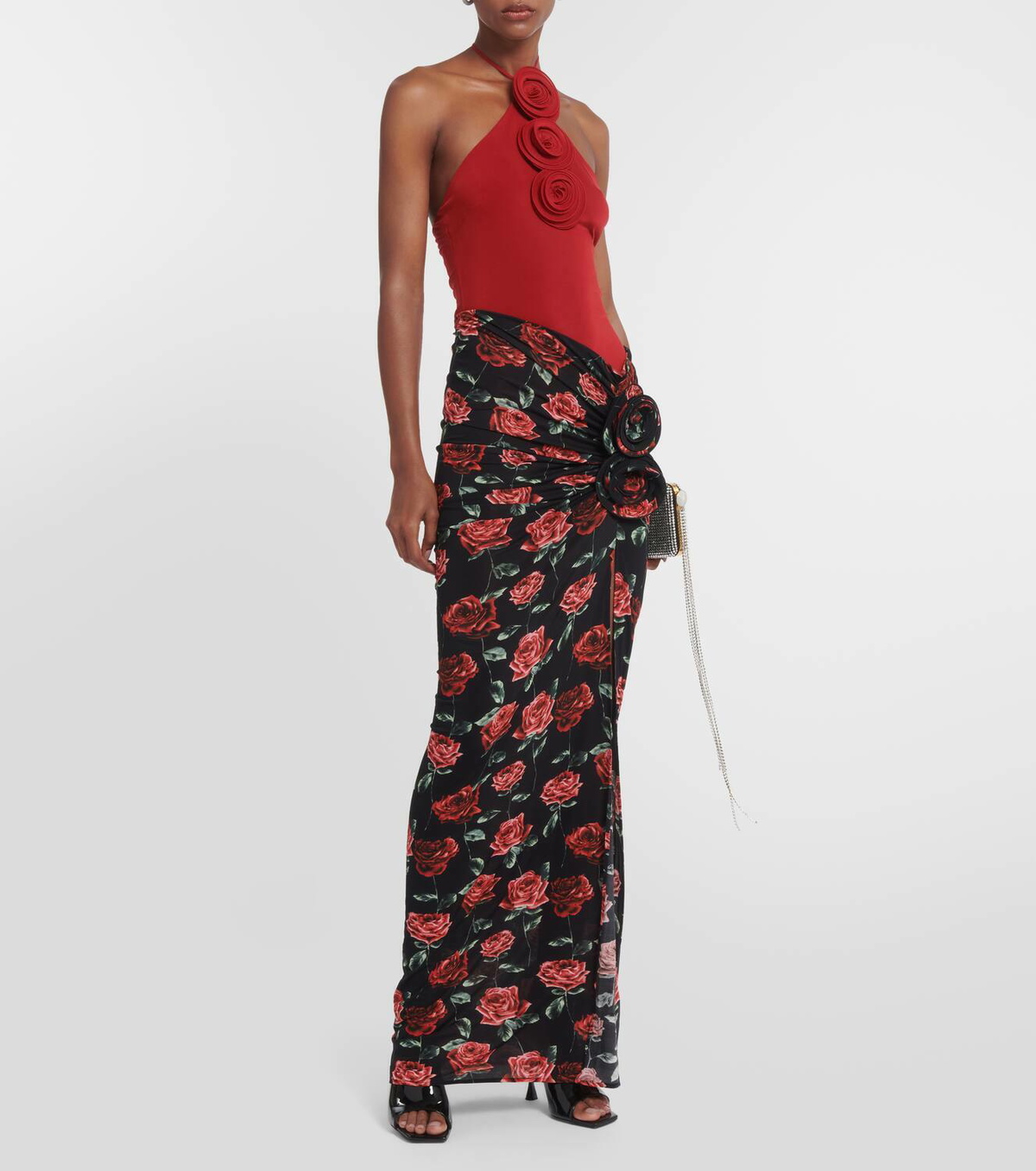 Magda Butrym Floral-appliqué halter-neck top Magda Butrym