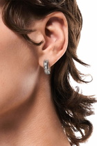 Diesel Stainless Steel Hoop Earring - Earrings - Unisex - Silver