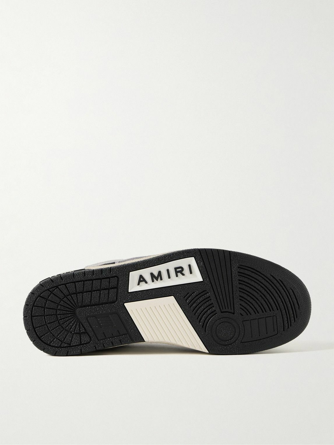 AMIRI - Skel-Top Suede-Trimmed Crystal-Embellished Leather Sneakers - Black