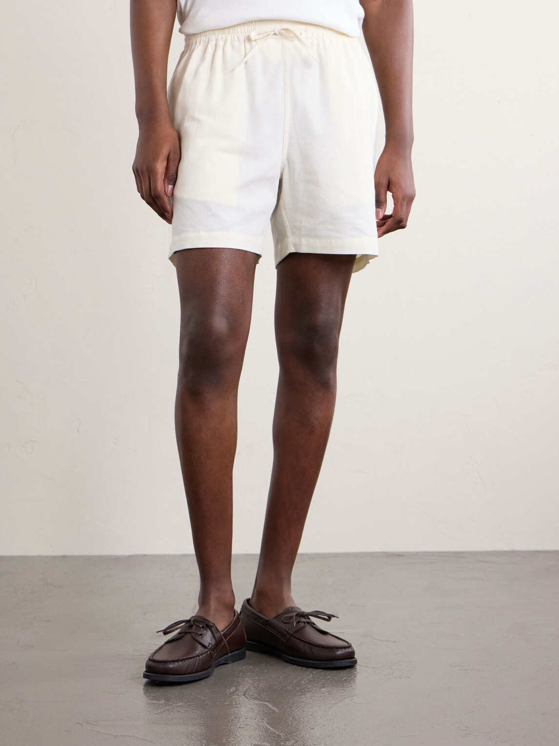 Kardo - Olbia Straight-Leg Cotton Drawstring Shorts - Neutrals