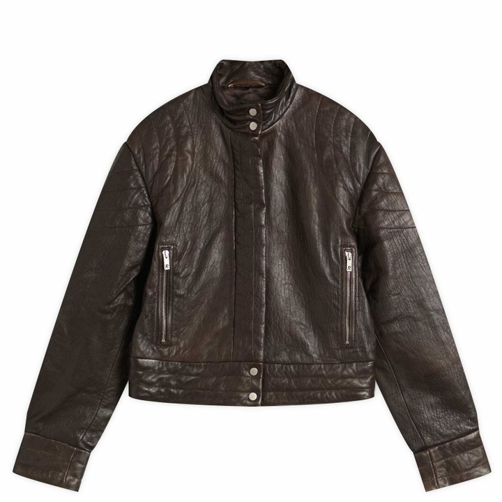 Photo: Represent Women's Drive Leather Jacket in Dark Chocolate