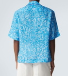 Kiton Printed linen bowling shirt