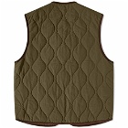 Drake's Men's Quilted Gilet in Olive
