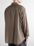 Maison Margiela - Camp-Collar Distressed Checked Cotton-Poplin Shirt - Neutrals