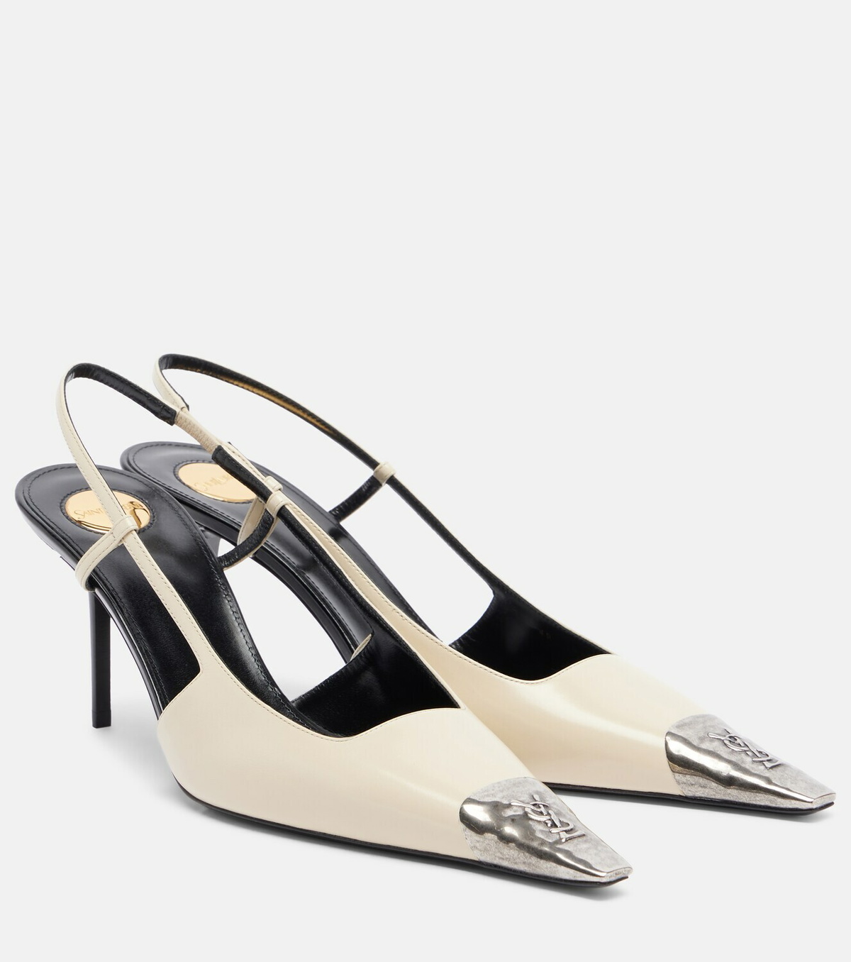 Saint Laurent Jeanne leather slingback pumps