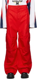 Balenciaga Red Soft Cargo Pants