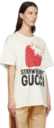 Gucci Off-White 'Strawberry Gucci' Cotton T-Shirt