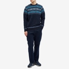 Jamieson's of Shetland Men's Nordic Fair Isle Crew Knit in Navy