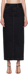 WARDROBE.NYC Black Denim Column Midi Skirt
