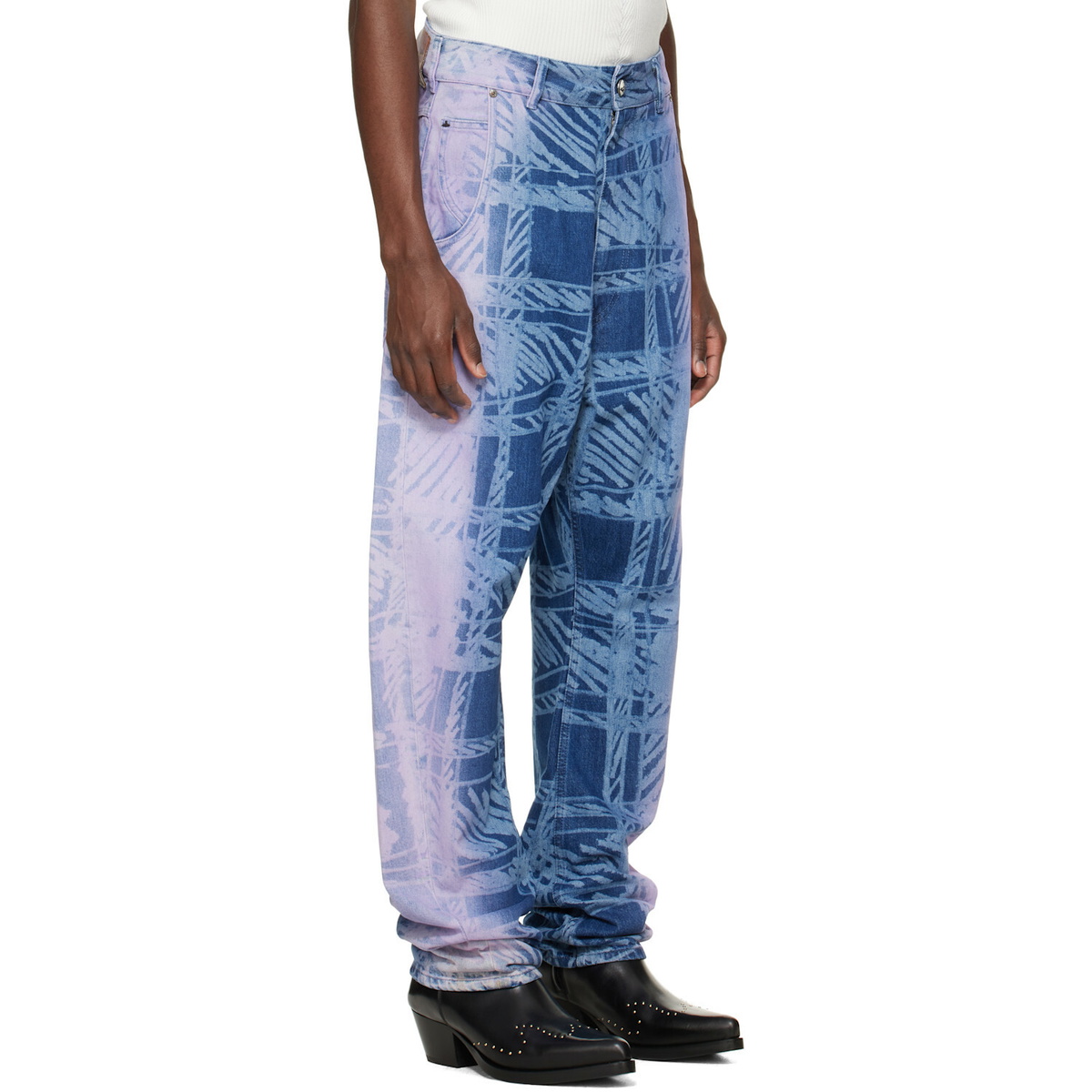 Vivienne Westwood Blue & Purple Buckle Back Jeans