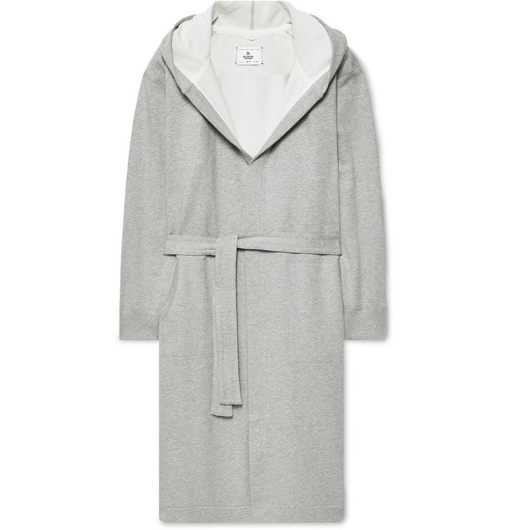 Photo: Reigning Champ - Mélange Loopback Cotton-Jersey Hooded Robe - Gray