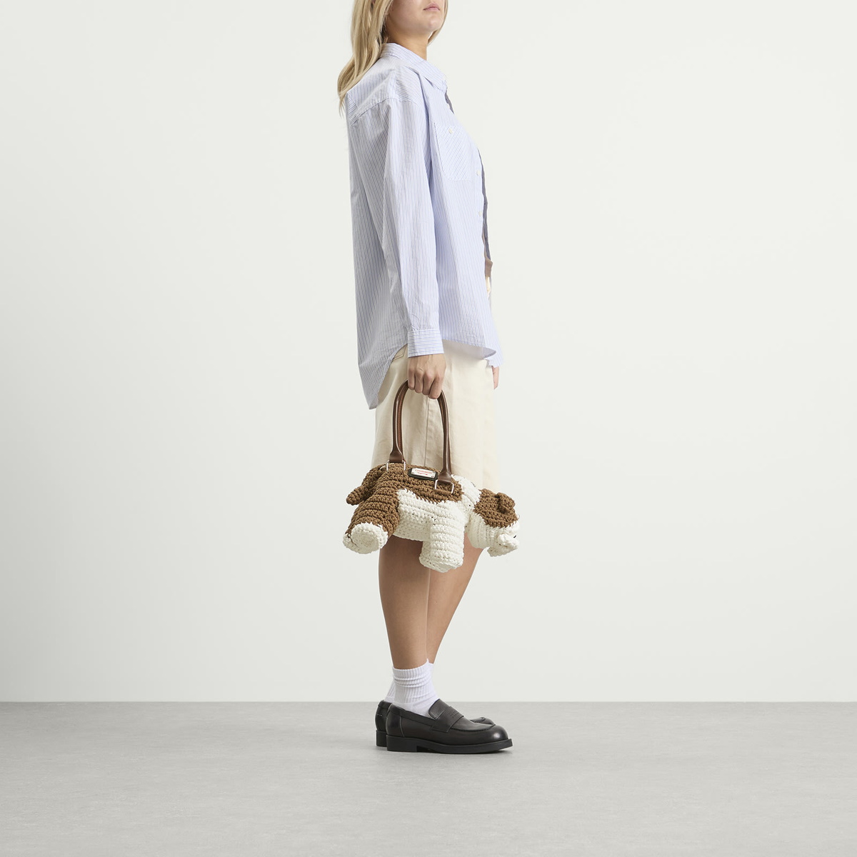 Charles Jeffrey Loverboy Women's Bulldog Bag in Beige/White 