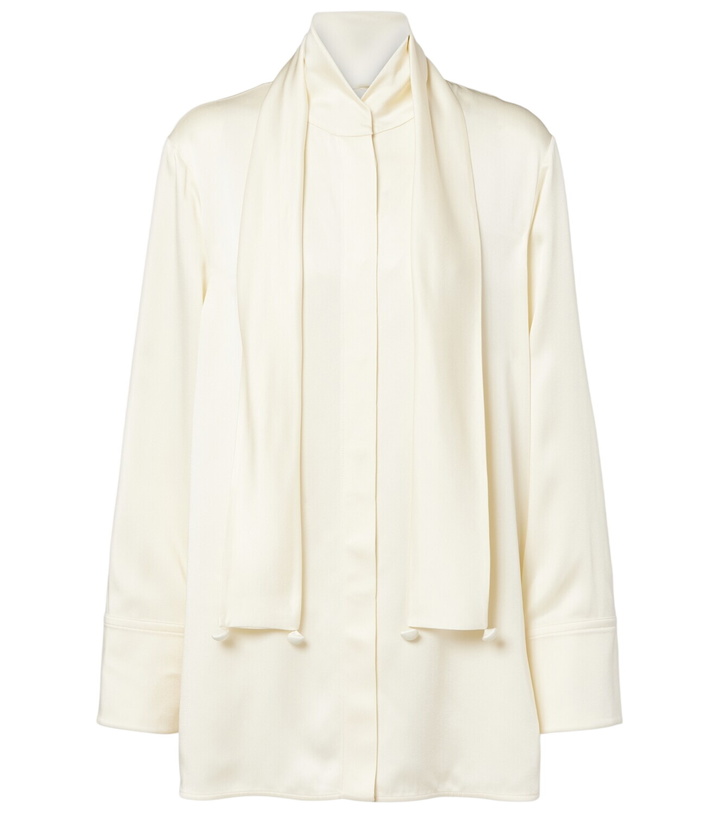 Photo: Jil Sander Scarf-detail satin shirt